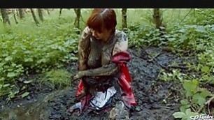 Red Riding Hood in Forest mud