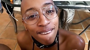 Top Off Till Spurt Cum From Bald Big Titty Ebony Cleo Panda