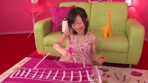 Japanese babe gets a toy in her tight pussy
