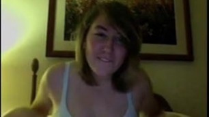 Girl with huge tits masturbates on webcam