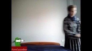 Young couple having sex in their sister parents' bed&period; Homemade voyeur IV075