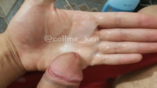 creamy hot cum spilled from my big dick